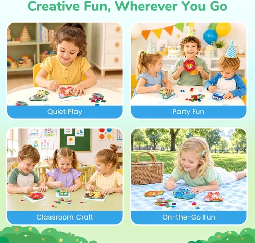 Vista 7 de JoyCat Kit de arte Poke, kit de manualidades de animales 3D con tablas de Animal World