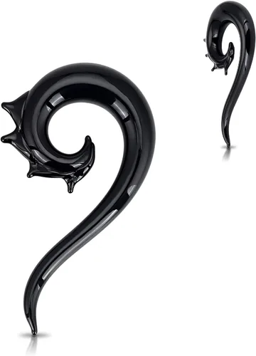 Vista 7 de Stuppendux Tapones de dilatación en espiral de cristal para oreja, dilatadores, dilatadores, dilatadores, piercings para el cuerpo, medidores