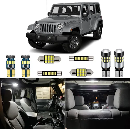 Vista 7 de AUTOGINE Kit de 7 luces LED CANBUS para Jeep Wrangler JK de 2 puertas 2007 2008 2009 2010 2011 2012 2013 2014 2015 2016 2017 2018 súper brillantes
