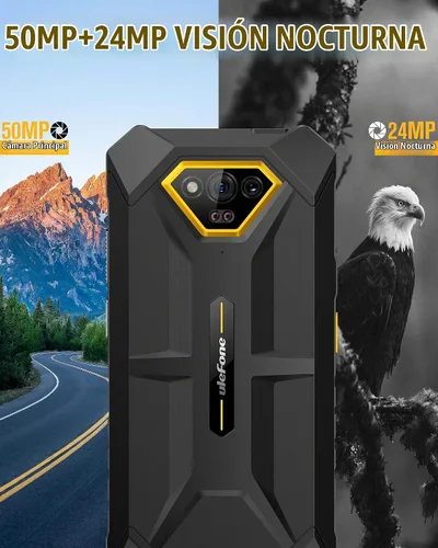 Vista 4 de Ulefone Armor X13 - Teléfonos celulares resistentes Android 15, cámaras de 50MP+24MP+8MP desbloqueado, 12+64GB de almacenamiento, pantalla de 6.52