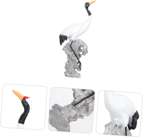 Vista 5 de Holibanna Prácticos adornos de grúa blanca para decoración de bonsái para el hogar, decoración de jardín