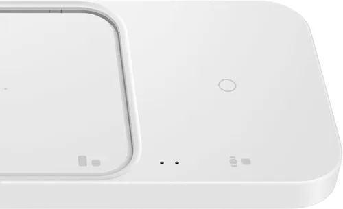 Vista 6 de Samsung Cargador inalámbrico oficial de 15 W Duo [2022] con adaptador de viaje, blanco
