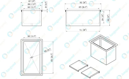 Vista 2 de AmGood Cubo de hielo desplegable de acero inoxidable de 18" x 30