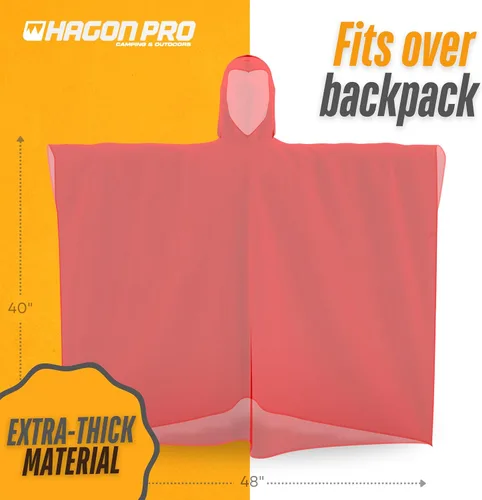 Vista 6 de Hagon PRO - Ponchos de lluvia desechables para adultos (paquete de 5)