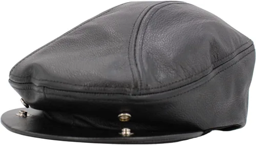 Vista 6 de KBETHOS Gorras clásicas de periódicos de la colección Ivy de Ascot de cuero fabricadas en Estados Unidos