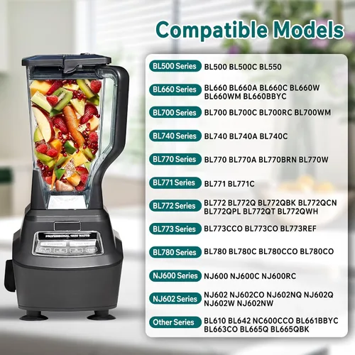 Vista 4 de Cubierta de boquilla de repuesto compatible con tapa de licuadora Ninja de 72 onzas, tapa de tapa para jarra Ninja Blender Pitcher parte superior
