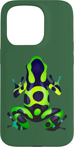 Vista 14 de Green & Black Poison Dart Frog Colored Exotic Amphibian Pet Case for iPhone 16