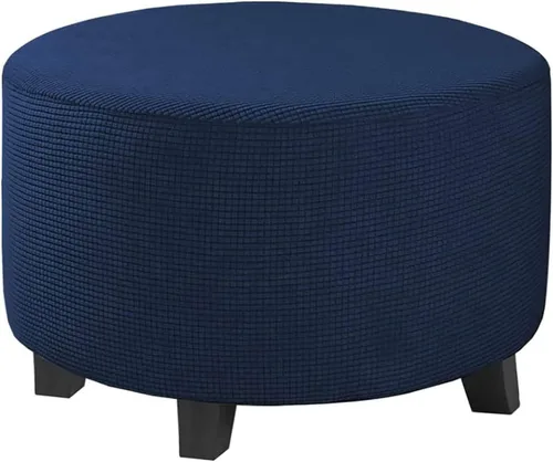 Vista 9 de Fundas elásticas para otomanas, fundas otomanas redondas, fundas extraíbles para reposapiés, fundas protectoras otomanas de almacenamiento para sala
