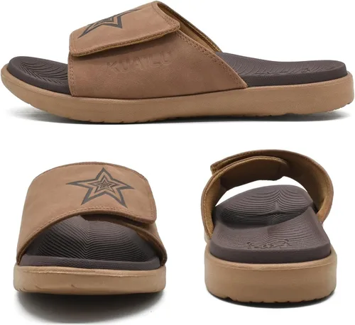 Vista 6 de KuaiLu Sandalias deportivas para hombre con cojín suave y soporte de arco para fascitis plantar, puntera abierta, ajustables, para interiores