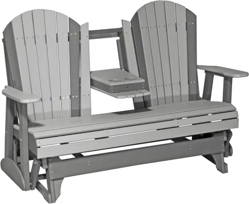 Vista 15 de LuxCraft Deslizador Adirondack de 5 pies con consola plegable (Premium - Caoba antigua)