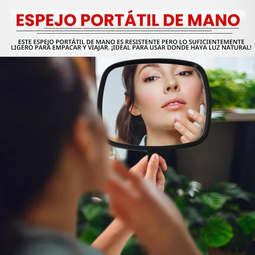 Vista 4 de MIRRORVANA Espejo de mano con mango ergonómico para maquillaje, 8" x 11
