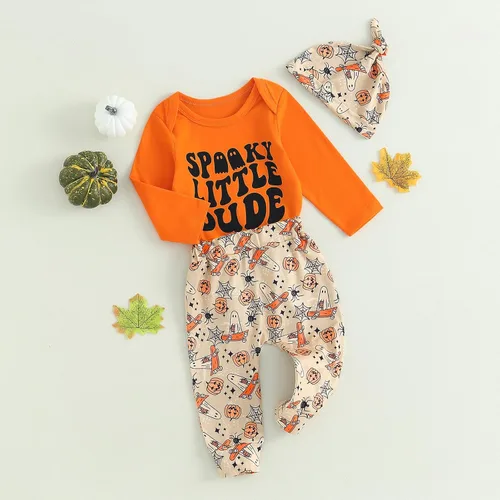 Vista 3 de My First Halloween - Ropa para bebé recién nacido, traje de Halloween, mameluco de calabaza