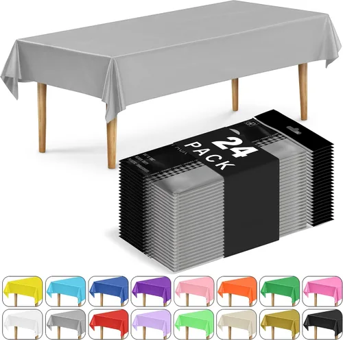 Vista 50 de DecorRack 2 Manteles rectangulares de plástico libres de BPA, 54 x 108 pulgadas, mantel de mesa para comedor, mantel rectangular para fiestas