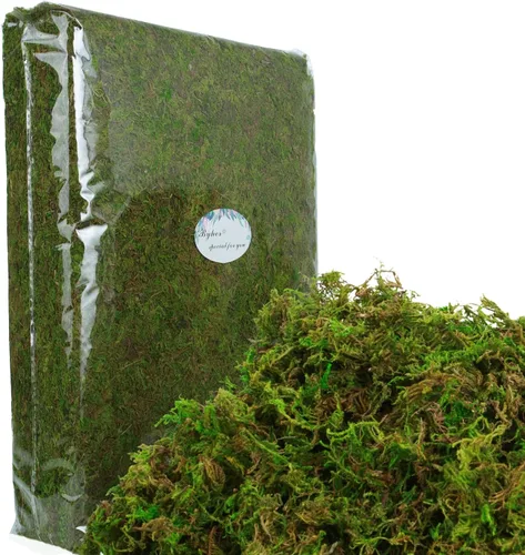 Vista 2 de Musgo artificial verde de 35 onzas (2.18 libras) para manualidades de interior, jardines de hadas, centros de mesa, decoración de boda