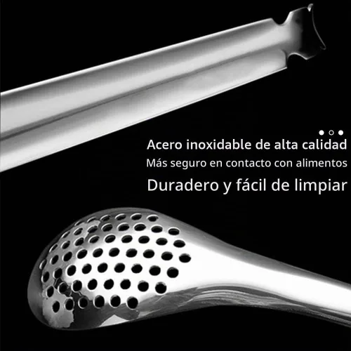 Vista 3 de Cuchara de esferificación - Juego de 2 cucharas de esferificación de acero inoxidable Molecular Slotted Bar Spoon Kitchen - KICW0071 (Plata)