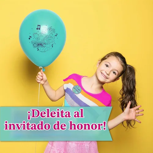 Vista 6 de Trolls - Decoraciones para fiestas de cumpleaños, paquete de 16 platos