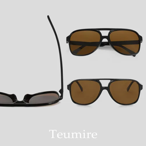 Vista 7 de Teumire Classic Polarized Aviator Sunglasses for Men Women Retro Oversized Frame Sun Glasses