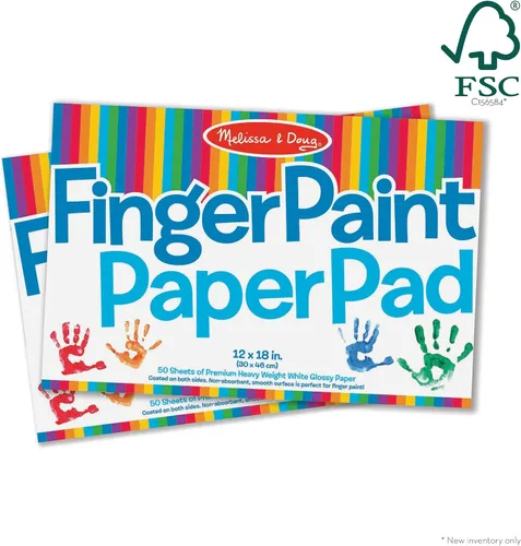 Vista 4 de Pad de papel para pintura con los dedos Melissa & Doug (12 x 18 pulgadas), 50 hojas, 2 packs