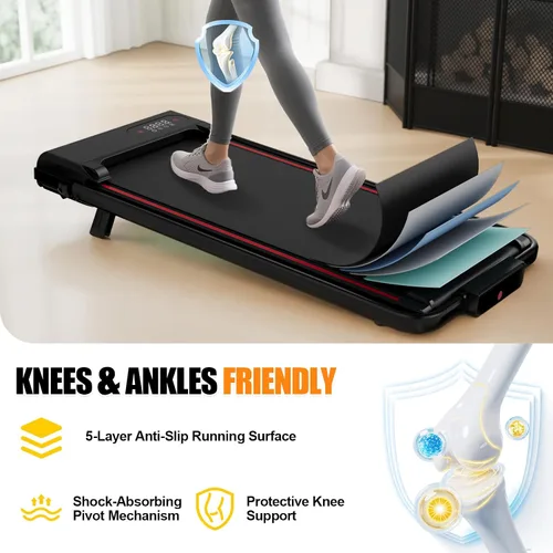 Vista 5 de Incline Walking Pad, 3.5HP Foldable Portable Treadmill with Handle Bars, Ultra Quiet ≤40dB Under Desk Treadmills for Home Office, 330LB Capacity