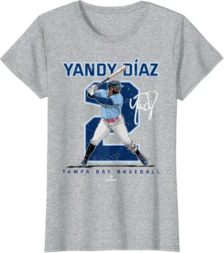 Vista 16 de Camiseta Number and Portrait Yandy Diaz Tampa Bay MLBPA, Negro