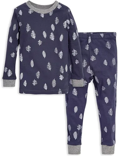 Vista 44 de Burt's Bees Baby Pijama de algodón orgánico para niños, conjunto de pijama Paquete de 1 temporada de Apple