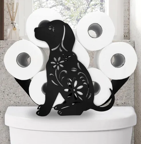 Vista 14 de Soportes de papel de metal para gatos, divertidos soportes de almacenamiento de papel de animales negros para interiores y cocina, almacenamiento