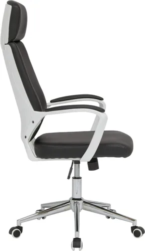 Vista 4 de Calico Designs - Silla ejecutiva moderna con respaldo alto, altura e inclinación ajustable, brazos acolchados y base cromada en poliuretano