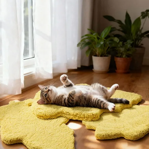 Vista 4 de Paquete de 3 camas autocalentables para mascotas con forma de hoja, autocalentable, tapete térmico lavable para erizo, conejo, planeador de azúcar