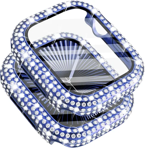 Vista 51 de Surace - Carcasa de 1.49 pulgadas compatible con Apple Watch con protector de pantalla, caja protectora general con diseño de diamantes brillantes