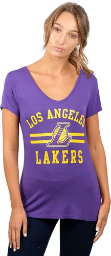 Vista 56 de Ultra Game Camiseta de mujer NBA Oficial con cuello en V y strass de manga corta