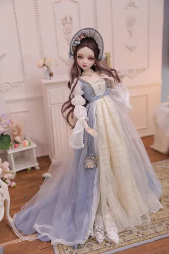 Vista 7 de Muñeca BJD pintada a mano de 1/3,22.8 pulgadas de alto, en estilo pastoral nórdico, muñeca de princesa, cuerpo de PVC con 31 articulaciones móviles