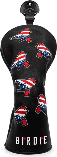 Vista 10 de Cubiertas para cabeza de golf, cubierta para driver, cubierta para madera 3, cubiertas para cabeza de híbrido, bordado, bandera estadounidense