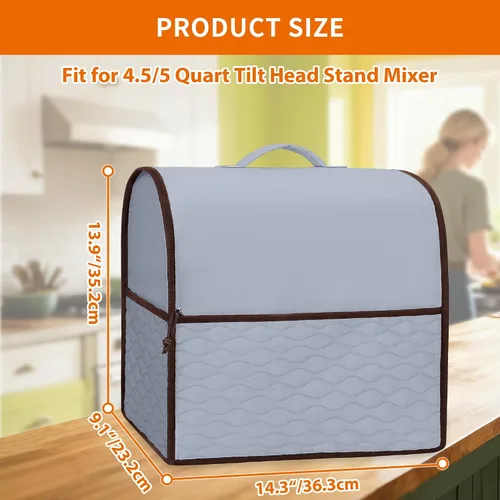 Vista 5 de YARWO Cubierta para batidora de pie compatible con mezclador KitchenAid con Gris