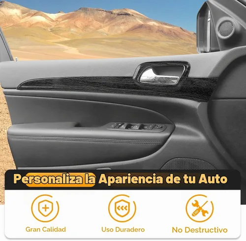 Vista 4 de Hoolcar Kit de Moldura del Panel del Tablero de la Consola Central y Kits de Cubierta de Manija de Puerta Interior Compatible con Jeep Grand Fibras