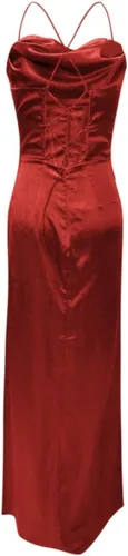 Vista 3 de Vestido blanco, vestido casual de satén negro, vestido formal de vacaciones para mujer, vestido largo de cóctel, vestido formal verde