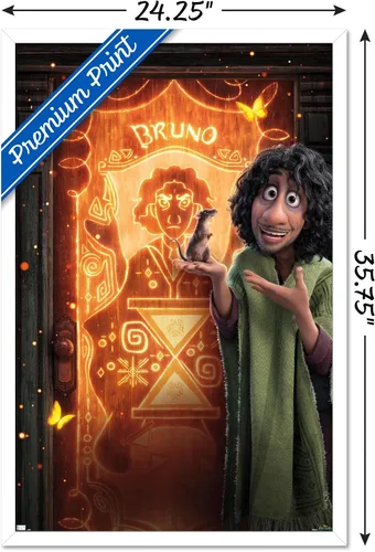Vista 3 de Trends International Disney Encanto - Póster de pared de Bruno, 34 pulgadas de largo x 22.4 pulgadas, versión enmarcada en blanco