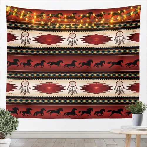 Vista 21 de Tapiz de vaca de las tierras altas, tapices aztecas nativos del suroeste, animales de granja, arte exótico nórdico, atrapasueños, arte de pared