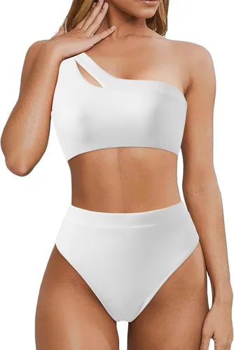 Vista 131 de MOOSLOVER Traje de baño de dos piezas con corte alto y cintura alta para mujer