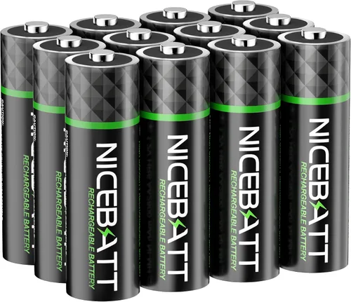 Vista 6 de NICEBATT Pilas recargables AA 2800mAh, batería premium NiMH doble A de baja autodescarga - 8