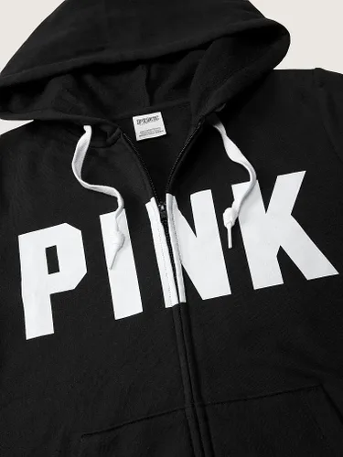 Vista 6 de Victoria's Secret Sudadera con cremallera completa con logotipo rosa para mujer (XS-XXL)
