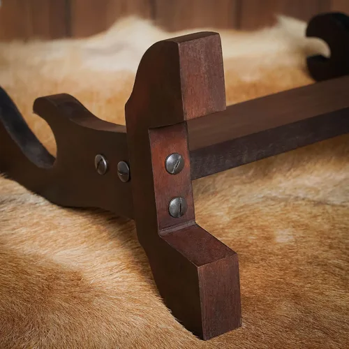 Vista 5 de Lord of Battles Soporte medieval de madera maciza para espada, soporte para espada, exhibición de espada de gladiador, soporte para espada katana