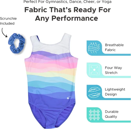 Vista 9 de Destira Premium Closed Back Gymnastics Leotards for Girls - Snug Performance Fit (Size Up for Comfort), GIRLS/CHILD Sizes