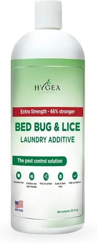 Vista 9 de Hygea Natural Aditivo para la ropa para piojos y chinches - Tratamiento líquido respetuoso con el medio ambiente, inodoro y sin manchas, seguro