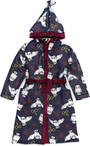 Vista 4 de Harry Potter Bata de pijama para niños con opciones rojas o azules, Azul