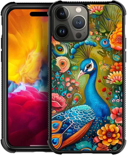 Vista 9 de Funda compatible con iPhone 15 Pro Max, 4 fundas de libélula en las cuatro esquinas con parachoques a prueba de golpes antideslizante funda