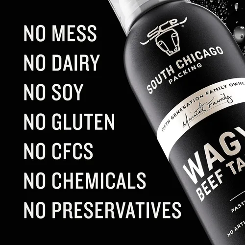 Vista 3 de South Chicago Wagyu - Aerosol de carne de res (7 onzas líquidas) y tina de sargo Wagyu (42 onzas), paquete de Pure Wagyu, apto para dieta keto