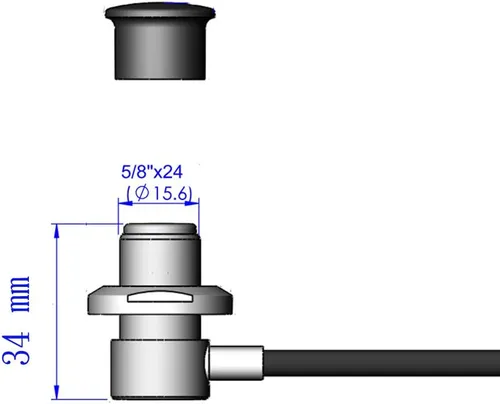 Vista 3 de Soporte de antena para vehículo SO-239 UHF Hembra Mamparo de ángulo recto a conector macho UHF PL-259 con cable coaxial RG58/U de 15 pies (4.5M)