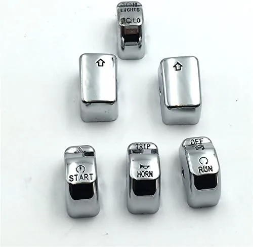 Vista 3 de XKH - Cubiertas cromadas para botones de interruptor de control manual para motocicleta, compatibles con Harley Davidson Softail 2011