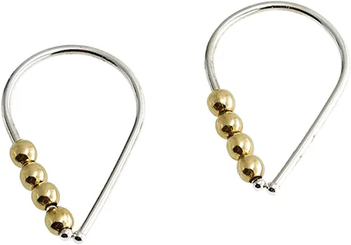 Vista 13 de 13mm de plata de ley 20 GA Aretes de aro invertidos colgantes de lágrima hipoalergénicos ligeros con hilo para mujer