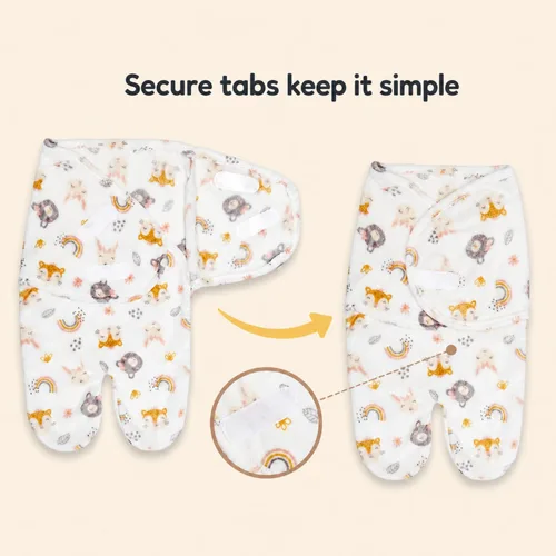 Vista 5 de EVERYDAY KIDS Manta envolvente para bebés de 0 a 3 meses para niños y niñas